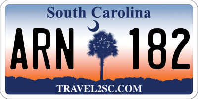 SC license plate ARN182