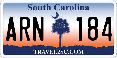 SC license plate ARN184