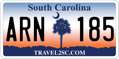 SC license plate ARN185