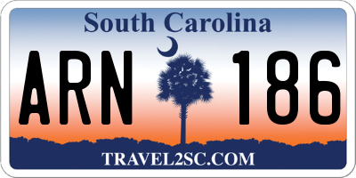 SC license plate ARN186