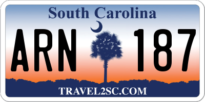 SC license plate ARN187
