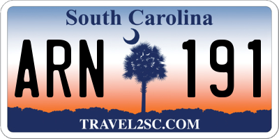 SC license plate ARN191