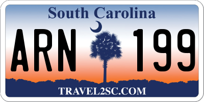 SC license plate ARN199