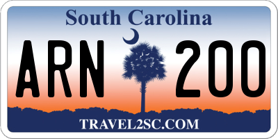 SC license plate ARN200