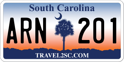 SC license plate ARN201