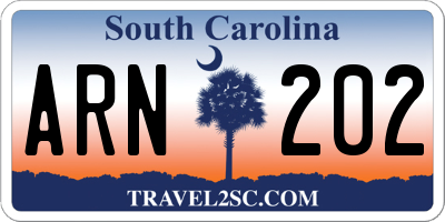 SC license plate ARN202