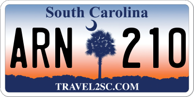 SC license plate ARN210