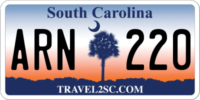 SC license plate ARN220