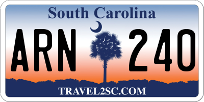SC license plate ARN240