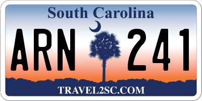 SC license plate ARN241