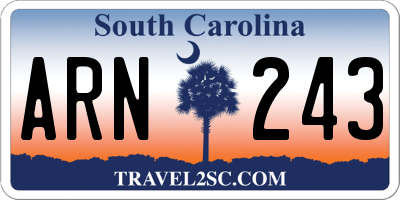 SC license plate ARN243