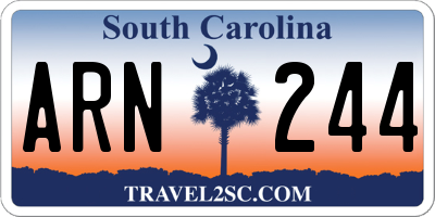 SC license plate ARN244