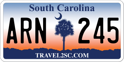 SC license plate ARN245
