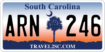 SC license plate ARN246