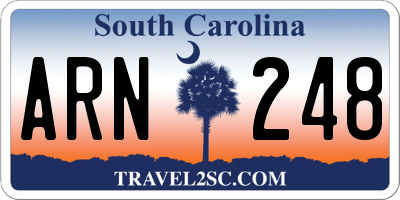 SC license plate ARN248