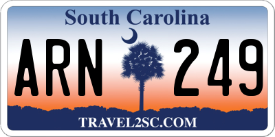 SC license plate ARN249