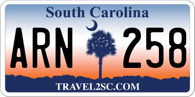 SC license plate ARN258