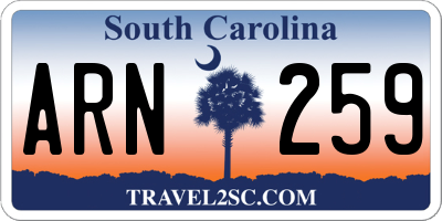 SC license plate ARN259