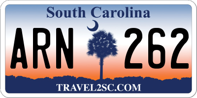 SC license plate ARN262
