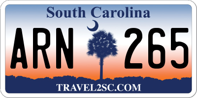 SC license plate ARN265
