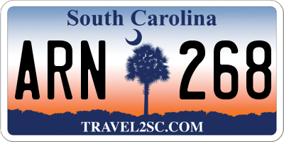 SC license plate ARN268