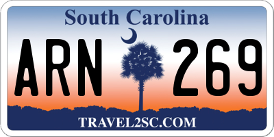 SC license plate ARN269