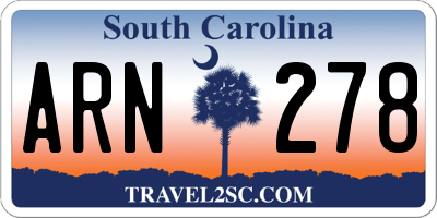SC license plate ARN278