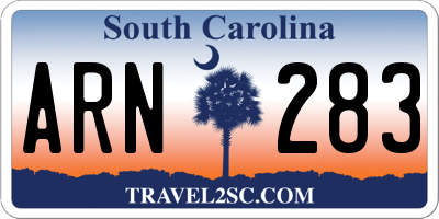 SC license plate ARN283