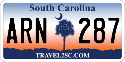 SC license plate ARN287