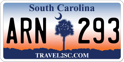 SC license plate ARN293