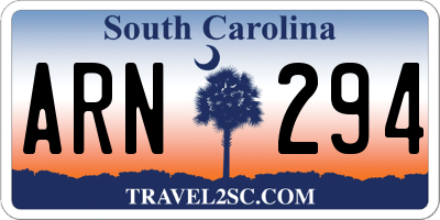 SC license plate ARN294