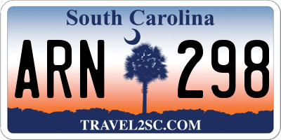 SC license plate ARN298