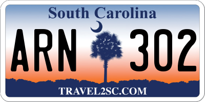 SC license plate ARN302