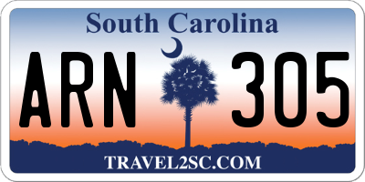 SC license plate ARN305