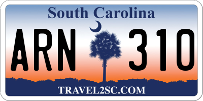 SC license plate ARN310