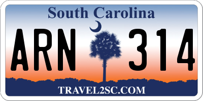 SC license plate ARN314