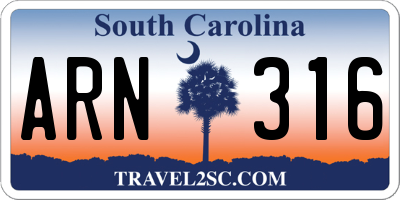 SC license plate ARN316