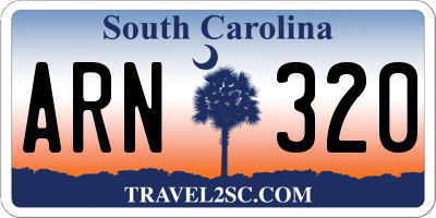 SC license plate ARN320
