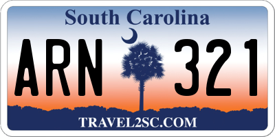 SC license plate ARN321