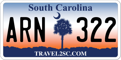 SC license plate ARN322