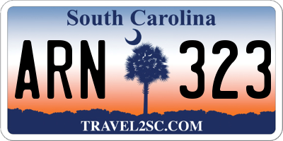 SC license plate ARN323