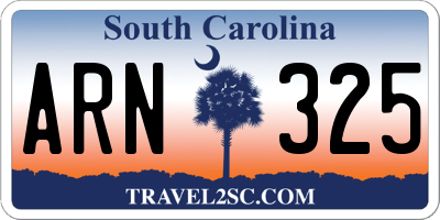 SC license plate ARN325