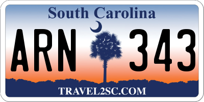 SC license plate ARN343