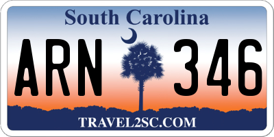 SC license plate ARN346