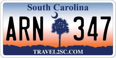 SC license plate ARN347