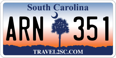 SC license plate ARN351