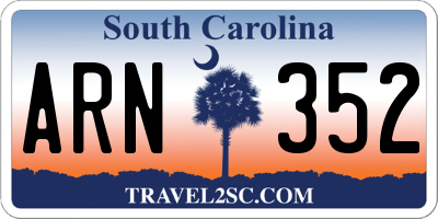 SC license plate ARN352