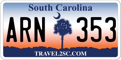 SC license plate ARN353