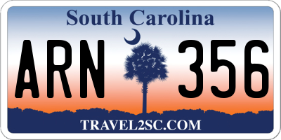 SC license plate ARN356
