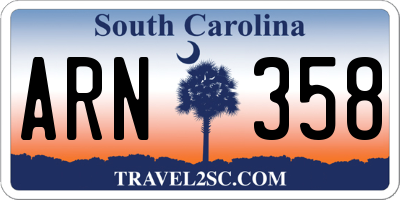 SC license plate ARN358